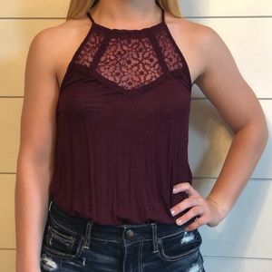 Maroon Lace Tank